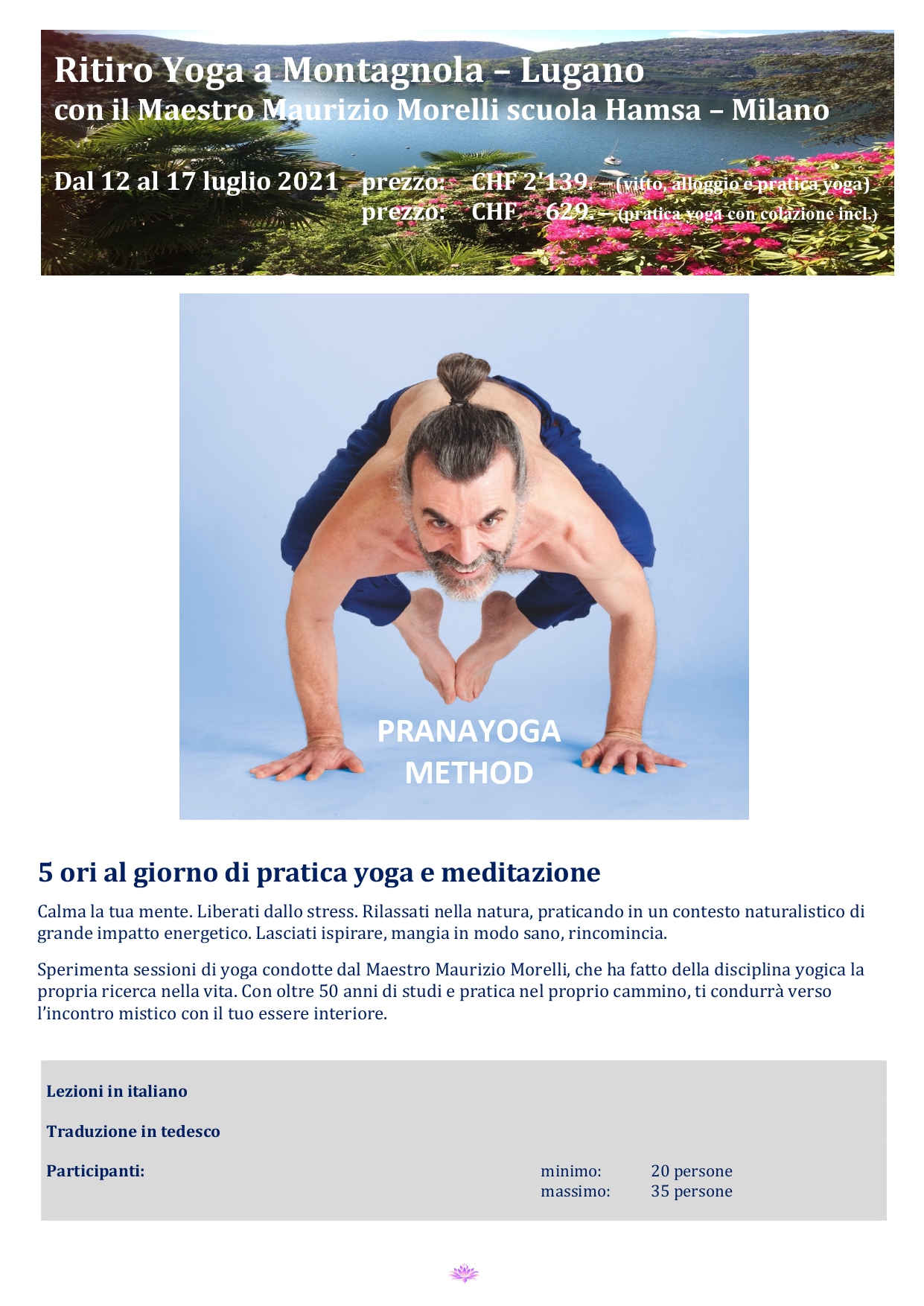 Ritiro Yoga a Montagnola - Lugano
