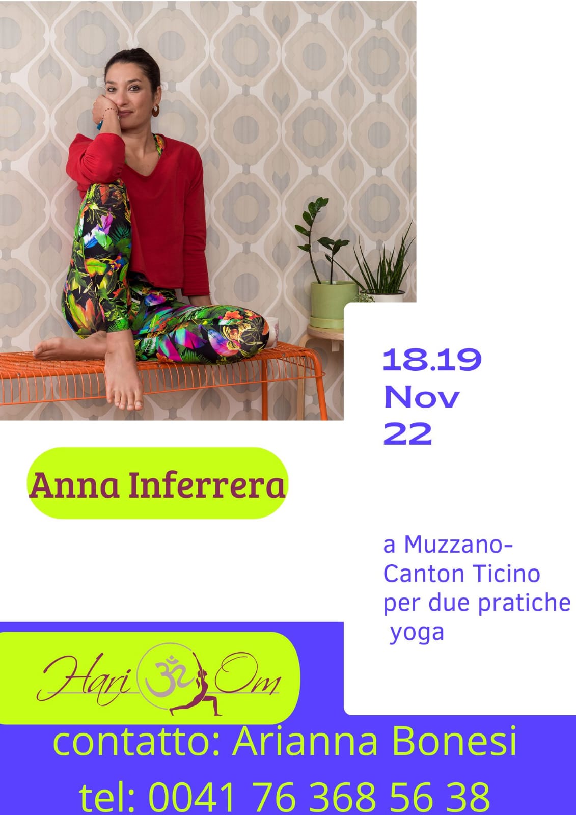 Evento Anna Inferrera a Muzzano per due pratiche yoga